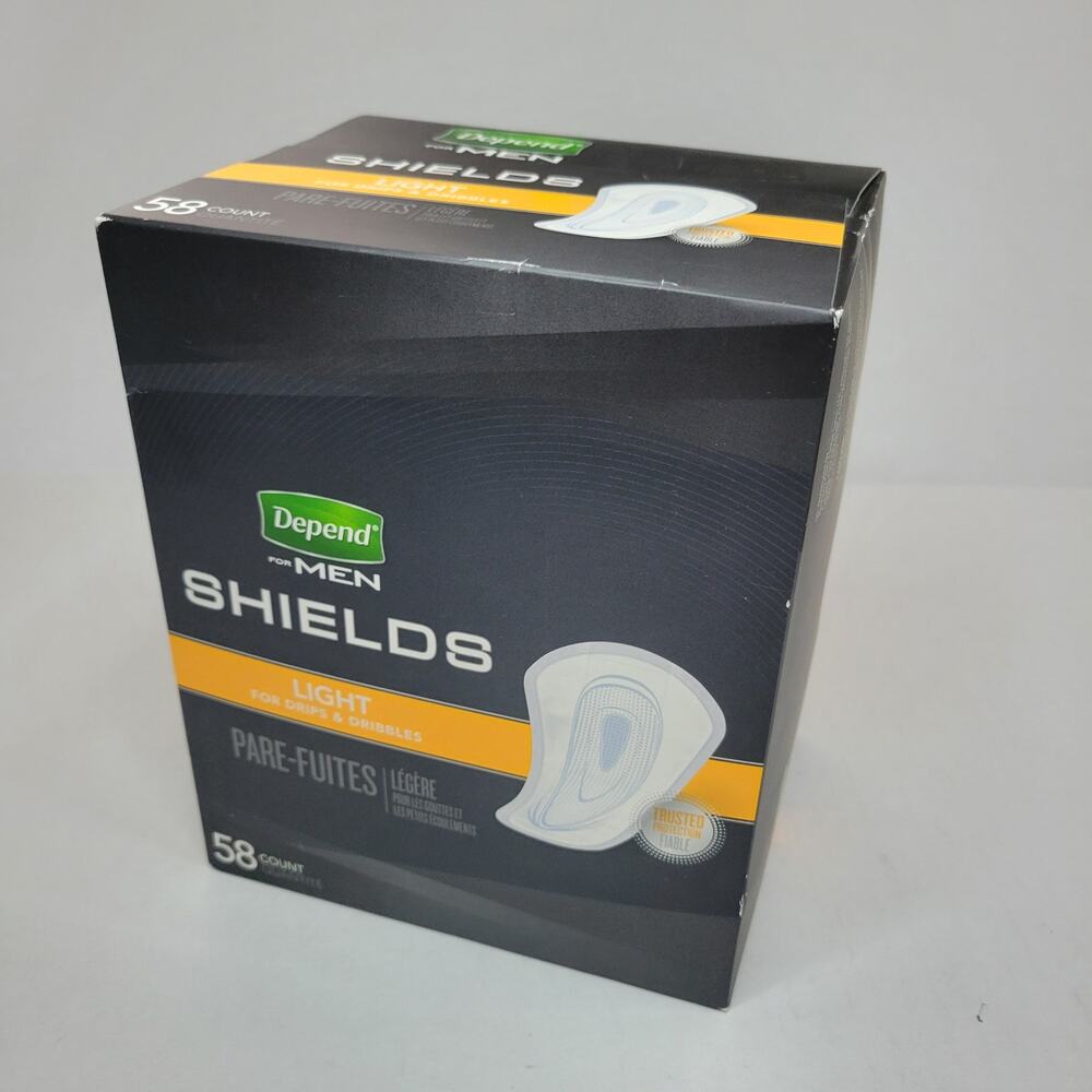 Depend SHIELDS Incontinent Pads for Men Light Absorbency 58 count Ultra Thin
